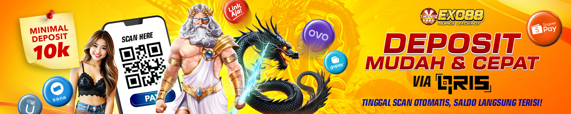 exo88 deposit QRIS dana ovo gopay pulsa tanpa potongan